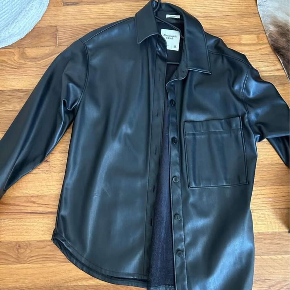 Abercrombie Vegan Leather Button Down